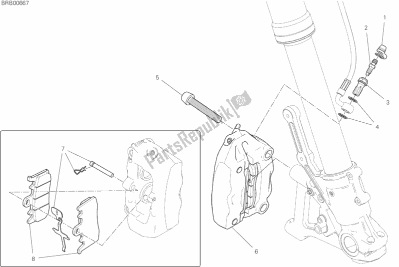 All parts for the Front Brake System of the Ducati Scrambler Icon Thailand 803 2020